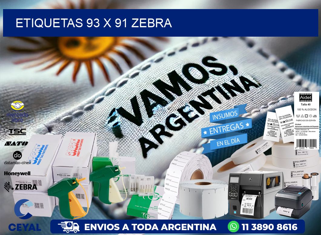 ETIQUETAS 93 x 91 ZEBRA