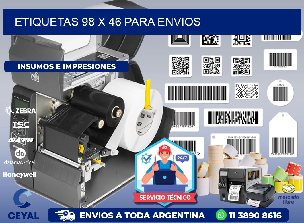 ETIQUETAS 98 x 46 PARA ENVIOS