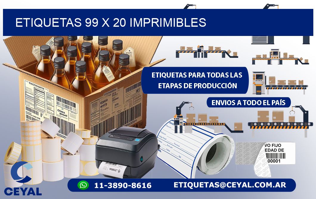 ETIQUETAS 99 x 20 IMPRIMIBLES