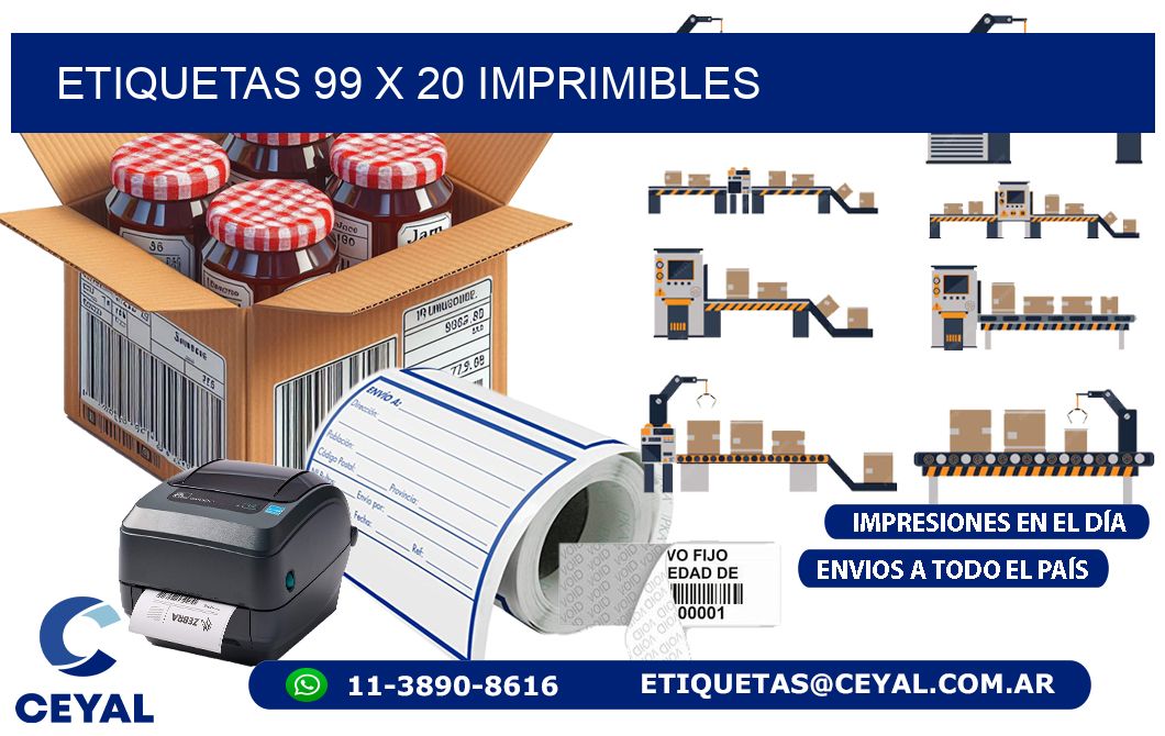 ETIQUETAS 99 x 20 IMPRIMIBLES