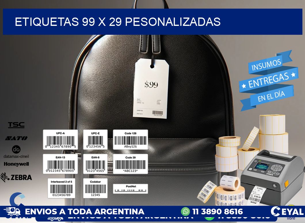 ETIQUETAS 99 x 29 PESONALIZADAS