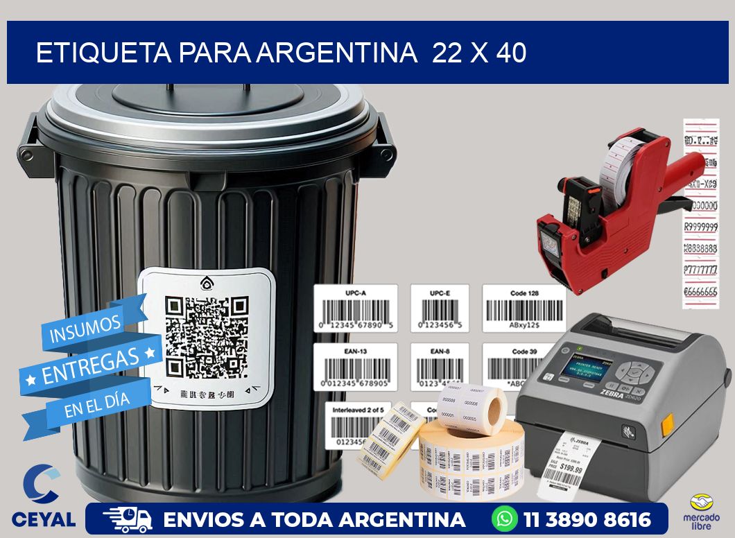 etiqueta para Argentina  22 x 40