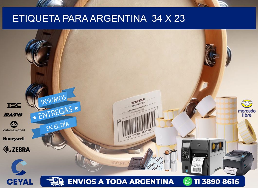 etiqueta para Argentina  34 x 23