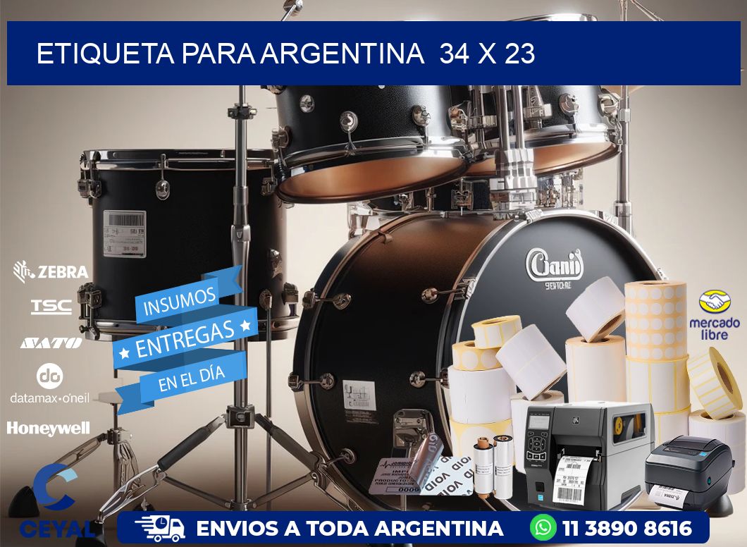 etiqueta para Argentina  34 x 23