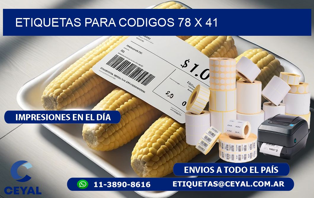etiquetas para codigos 78 x 41
