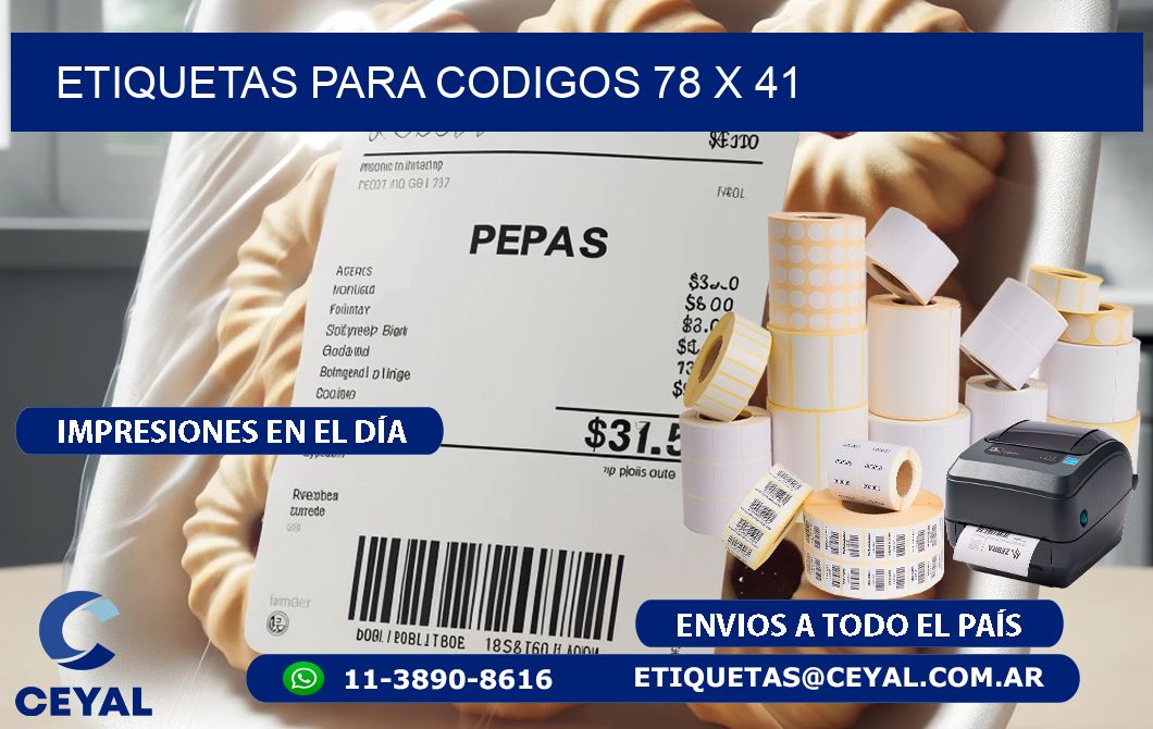 etiquetas para codigos 78 x 41