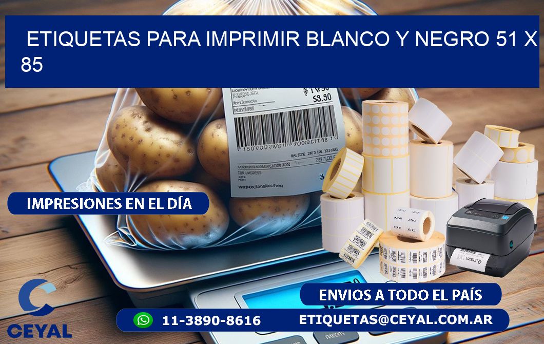 etiquetas para imprimir blanco y negro 51 x 85