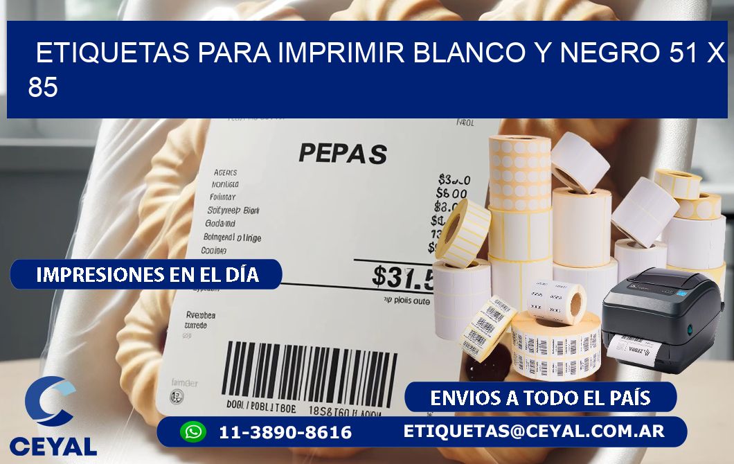 etiquetas para imprimir blanco y negro 51 x 85