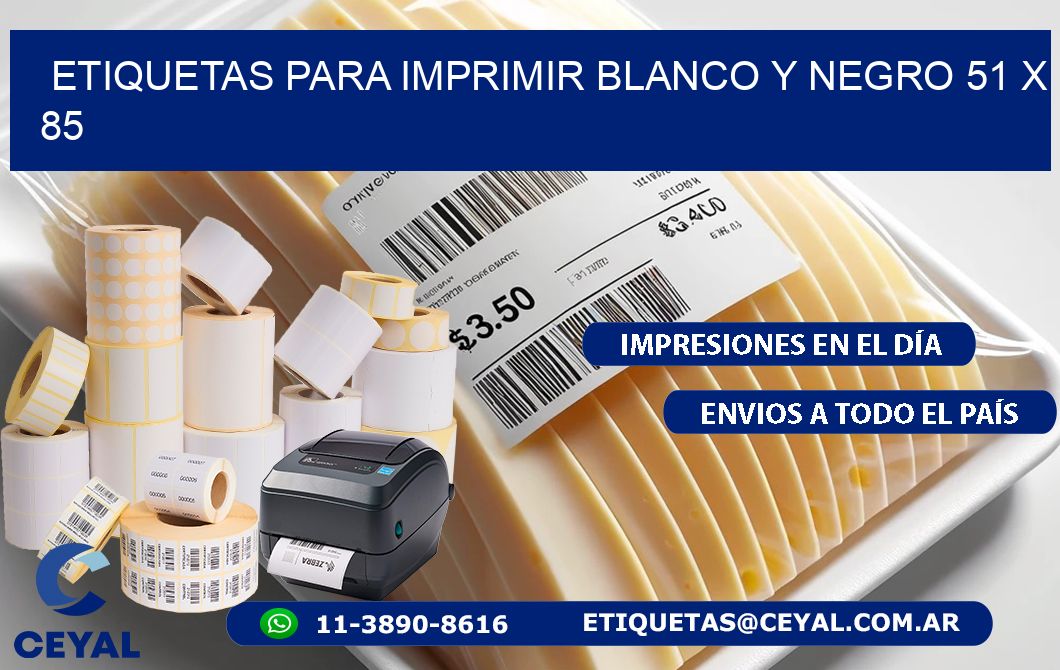 etiquetas para imprimir blanco y negro 51 x 85
