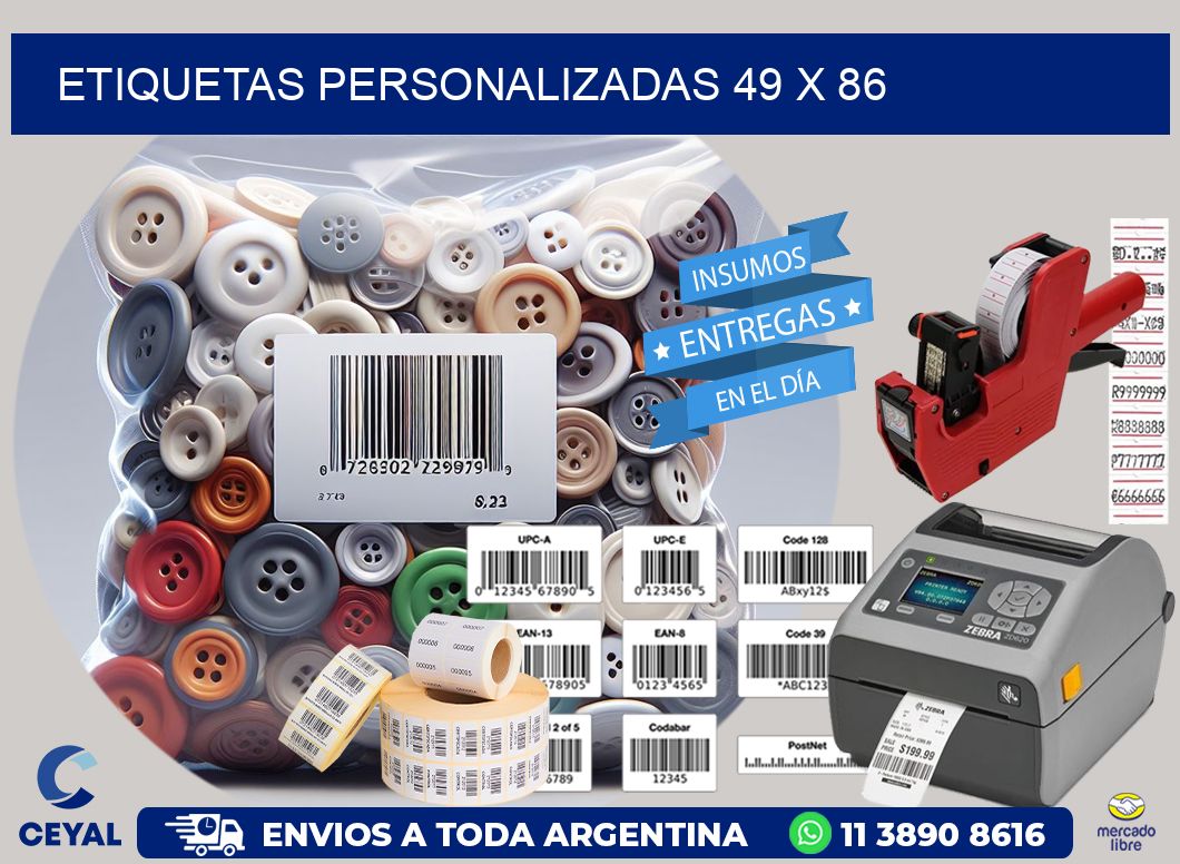 etiquetas personalizadas 49 x 86