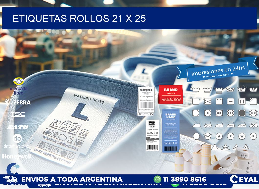 etiquetas rollos 21 x 25