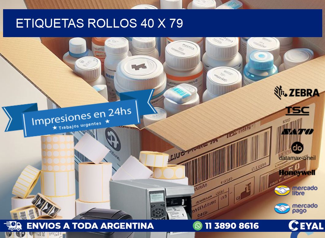 etiquetas rollos 40 x 79