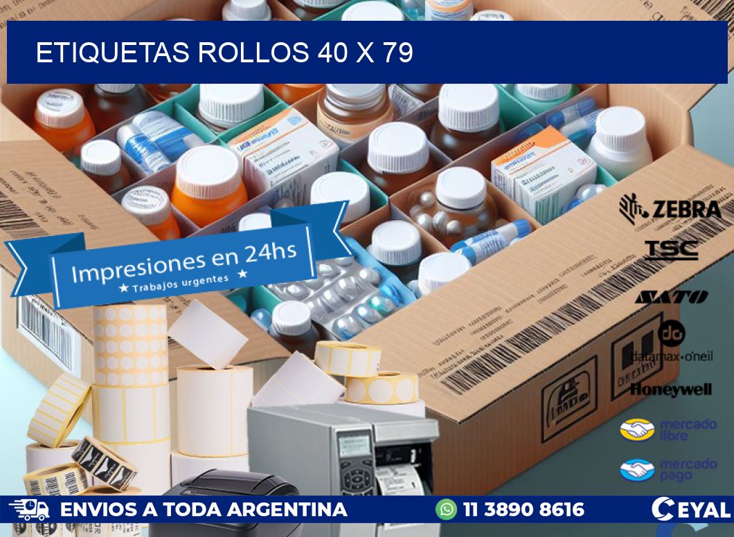 etiquetas rollos 40 x 79