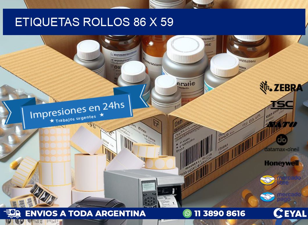 etiquetas rollos 86 x 59