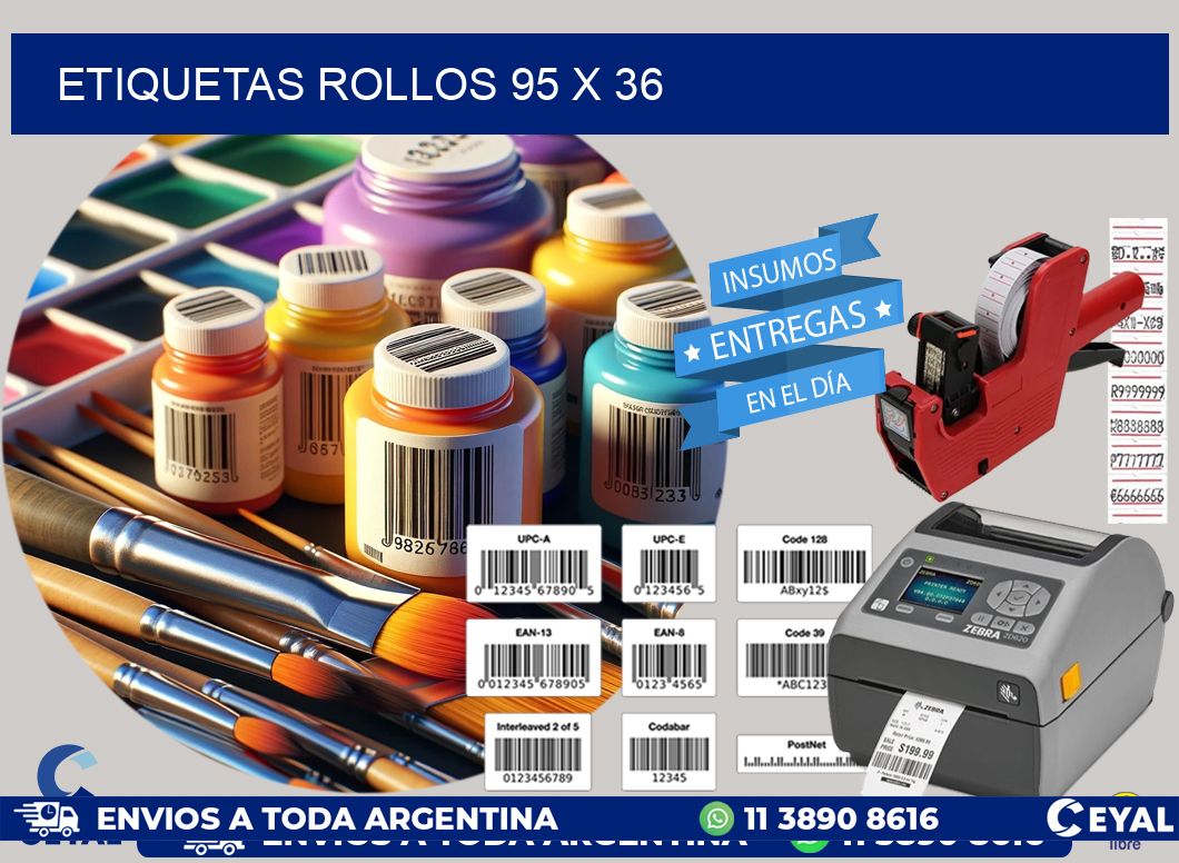etiquetas rollos 95 x 36