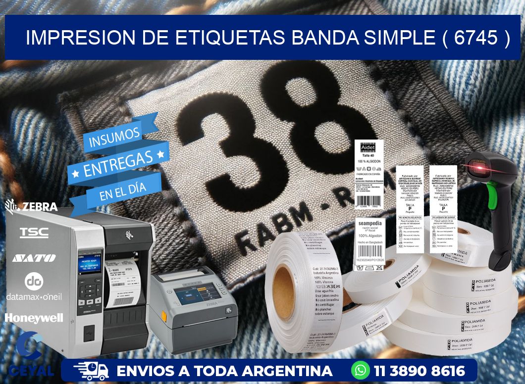 impresion de etiquetas banda simple ( 6745 )