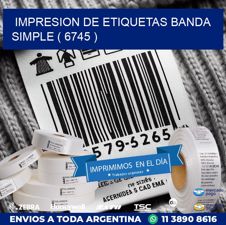 impresion de etiquetas banda simple ( 6745 )