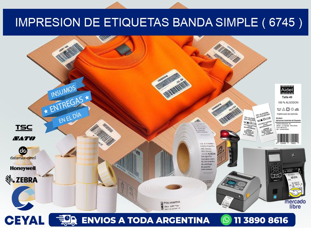 impresion de etiquetas banda simple ( 6745 )