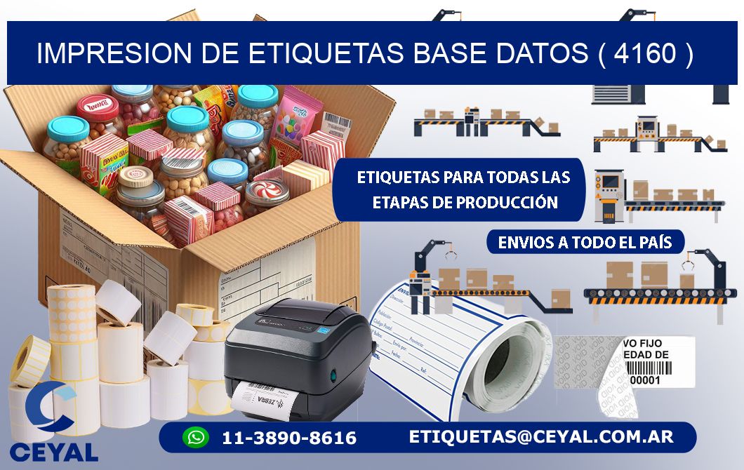 impresion de etiquetas base datos ( 4160 )
