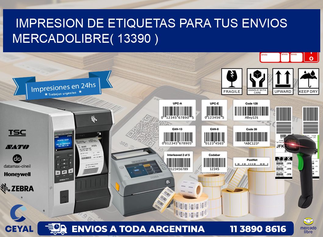impresion de etiquetas para tus envios mercadolibre( 13390 )