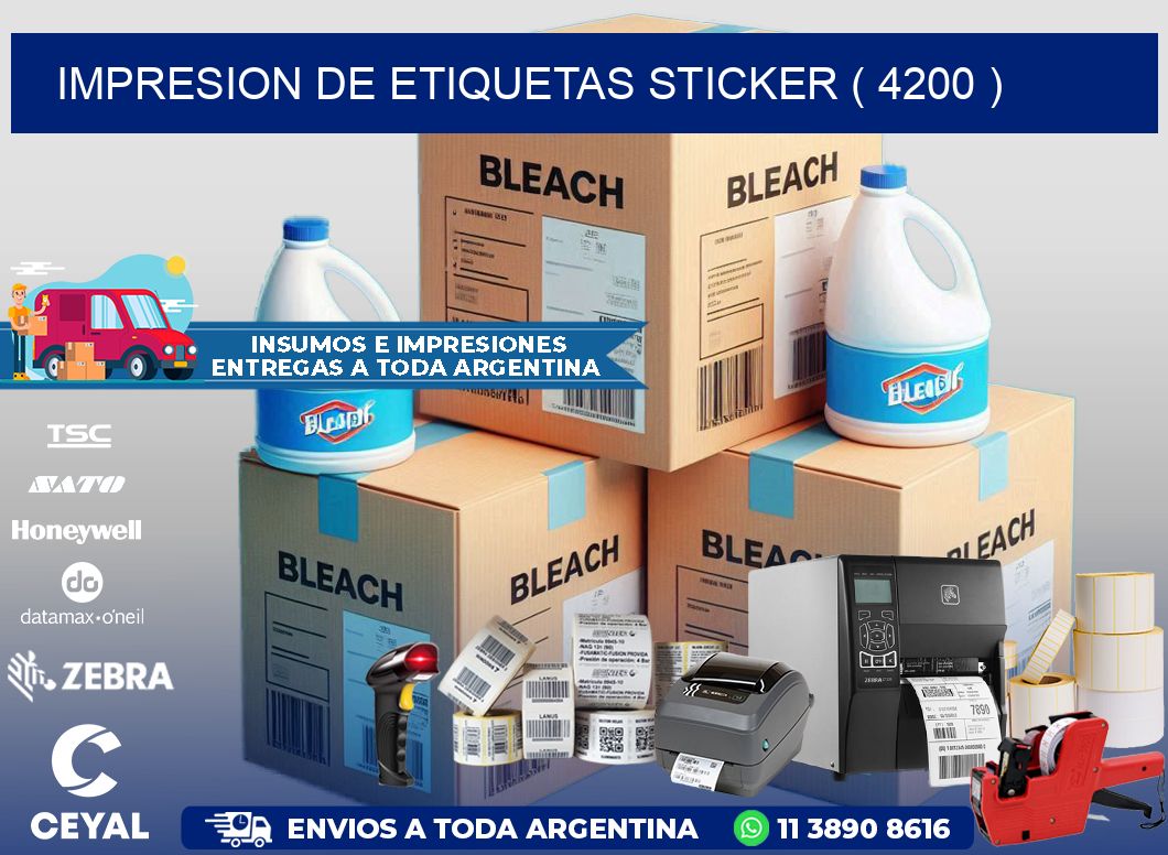 impresion de etiquetas sticker ( 4200 )