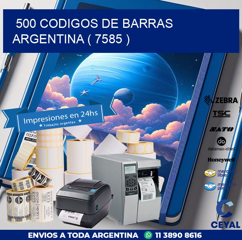 500 codigos de barras argentina ( 7585 )