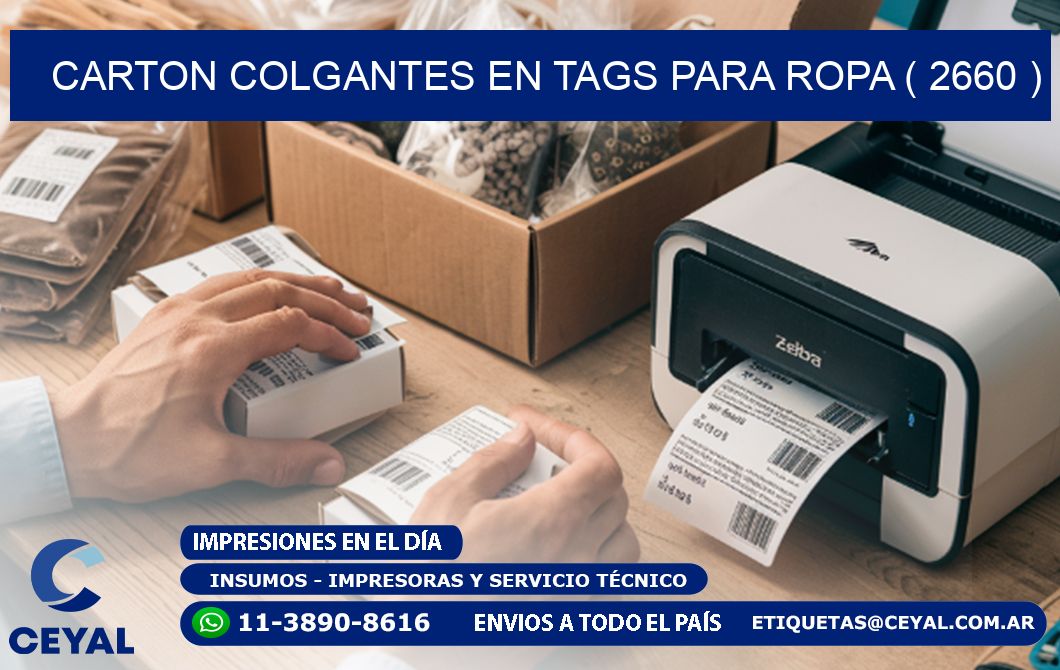 CARTON COLGANTES EN TAGS PARA ROPA ( 2660 )