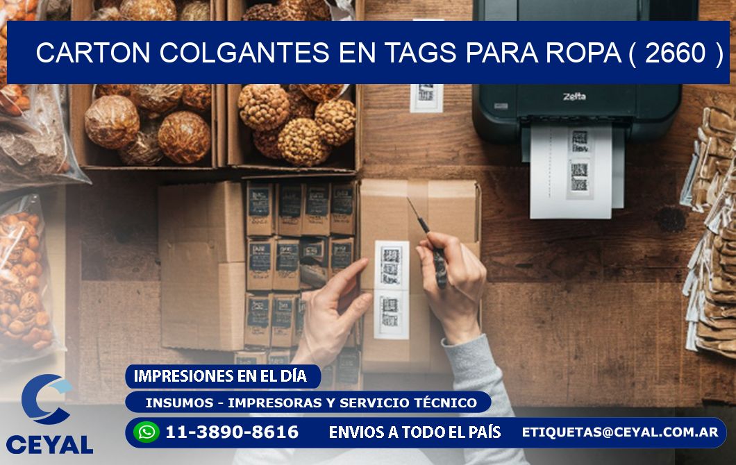 CARTON COLGANTES EN TAGS PARA ROPA ( 2660 )