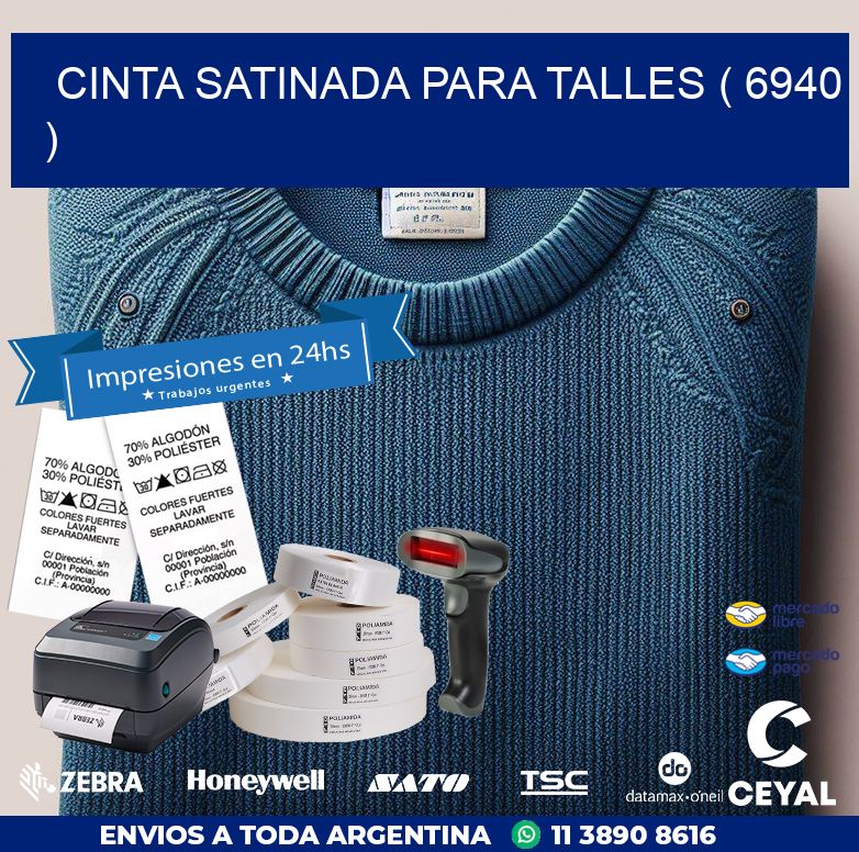 CINTA SATINADA PARA TALLES ( 6940 )
