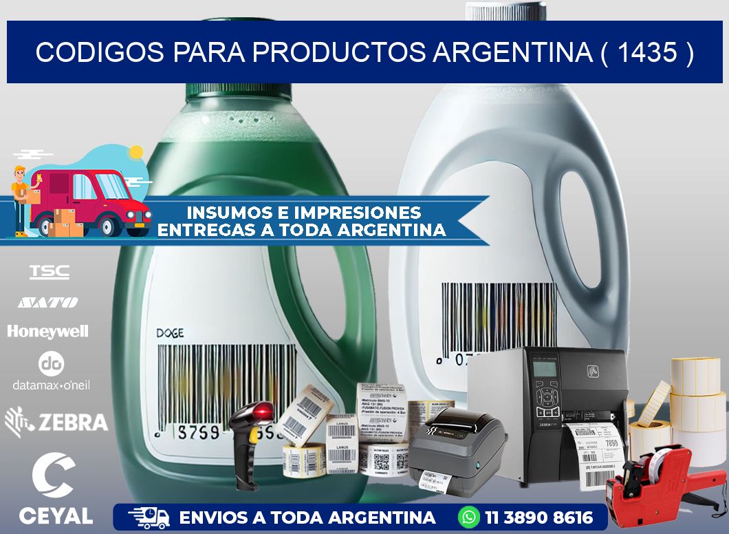 CODIGOS PARA PRODUCTOS ARGENTINA ( 1435 )