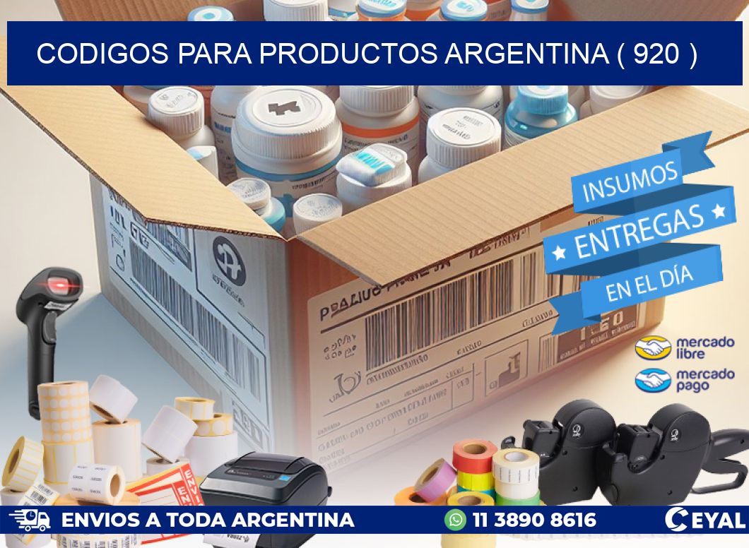 CODIGOS PARA PRODUCTOS ARGENTINA ( 920 )