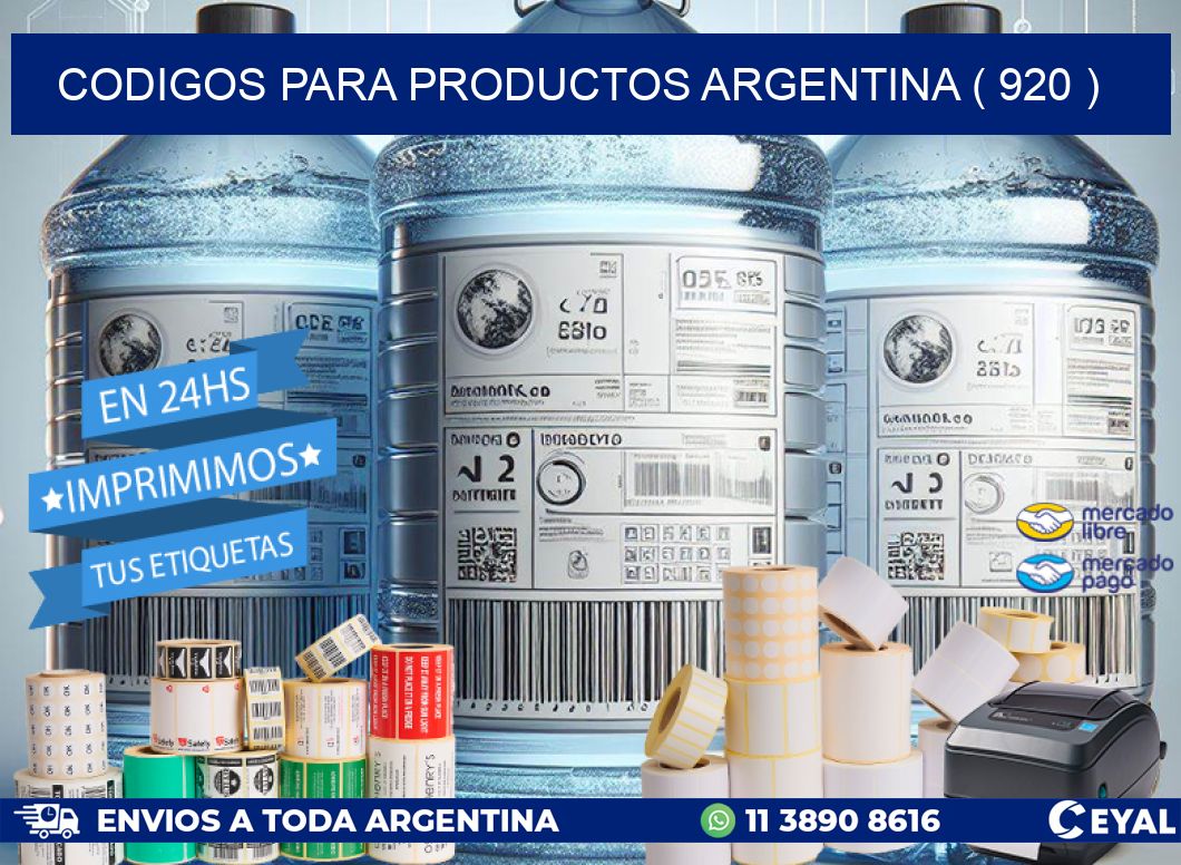 CODIGOS PARA PRODUCTOS ARGENTINA ( 920 )