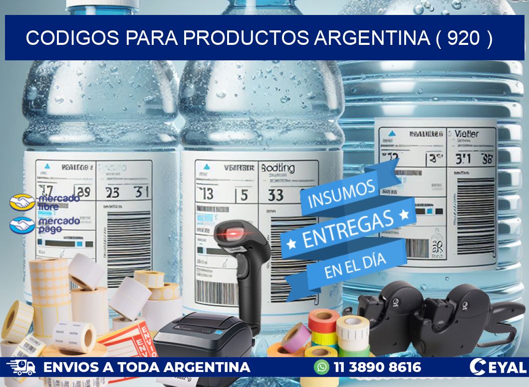 CODIGOS PARA PRODUCTOS ARGENTINA ( 920 )