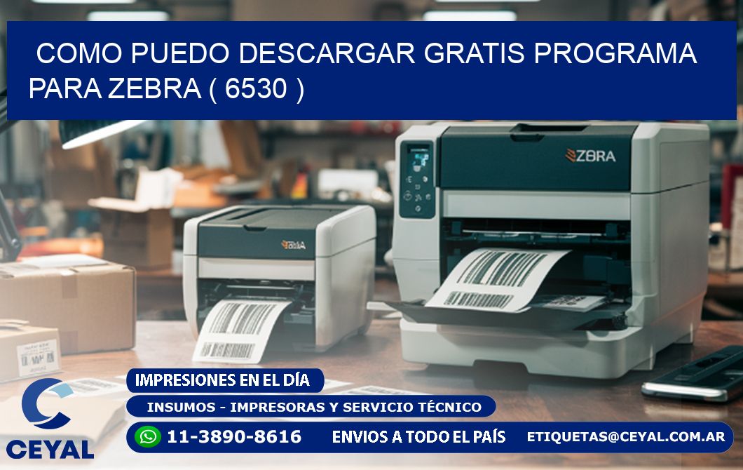 COMO PUEDO DESCARGAR GRATIS PROGRAMA PARA ZEBRA ( 6530 )