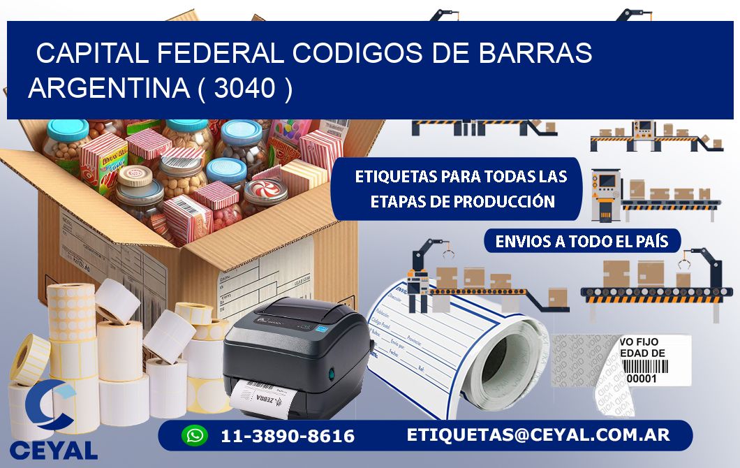 Capital federal codigos de barras argentina ( 3040 )
