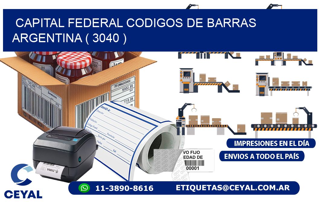 Capital federal codigos de barras argentina ( 3040 )