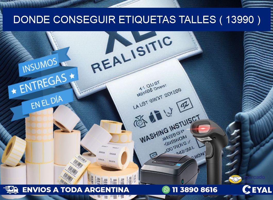 DONDE CONSEGUIR ETIQUETAS TALLES ( 13990 )