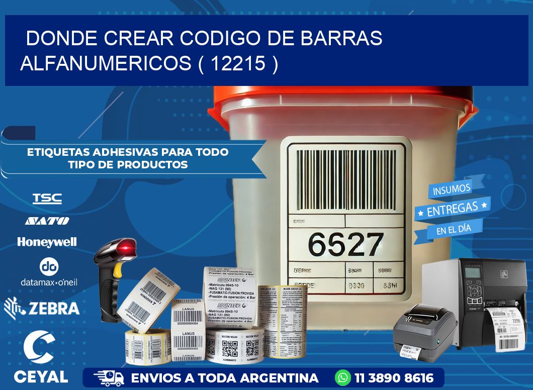 DONDE CREAR CODIGO DE BARRAS ALFANUMERICOS ( 12215 )