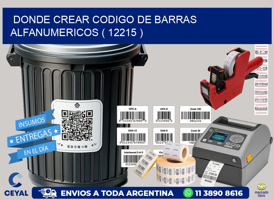 DONDE CREAR CODIGO DE BARRAS ALFANUMERICOS ( 12215 )