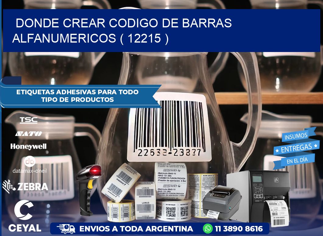 DONDE CREAR CODIGO DE BARRAS ALFANUMERICOS ( 12215 )