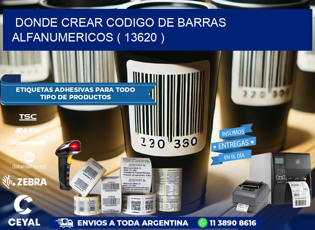 DONDE CREAR CODIGO DE BARRAS ALFANUMERICOS ( 13620 )