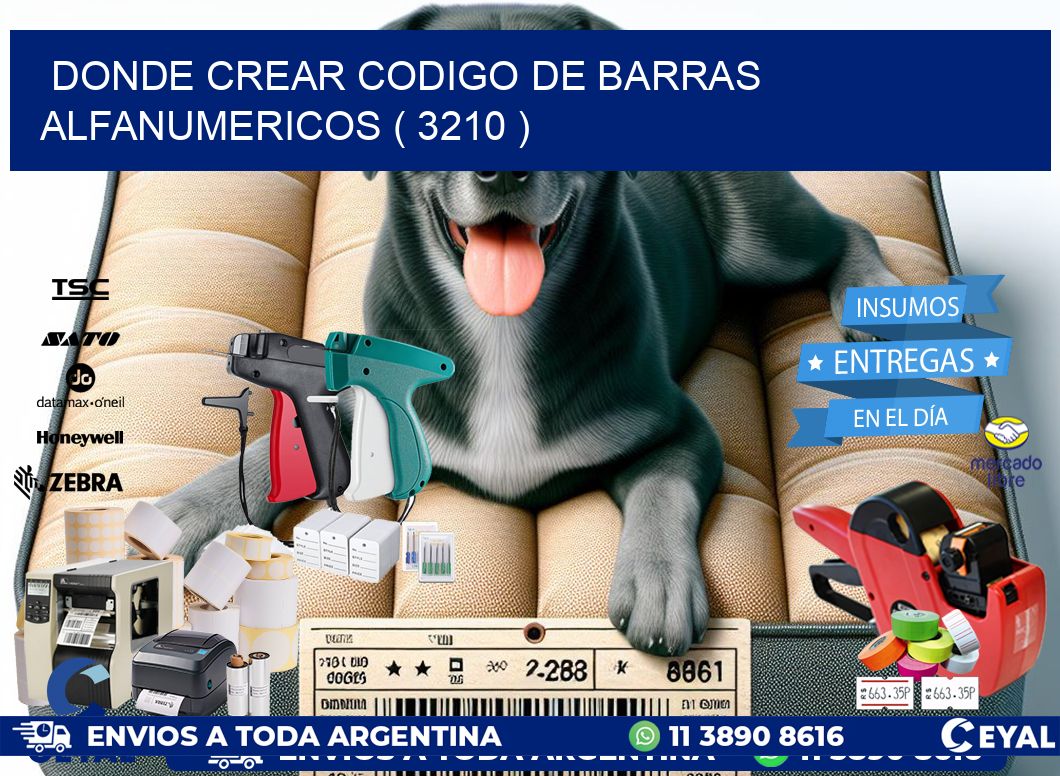 DONDE CREAR CODIGO DE BARRAS ALFANUMERICOS ( 3210 )