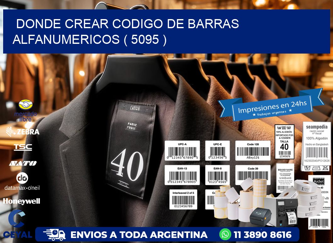 DONDE CREAR CODIGO DE BARRAS ALFANUMERICOS ( 5095 )