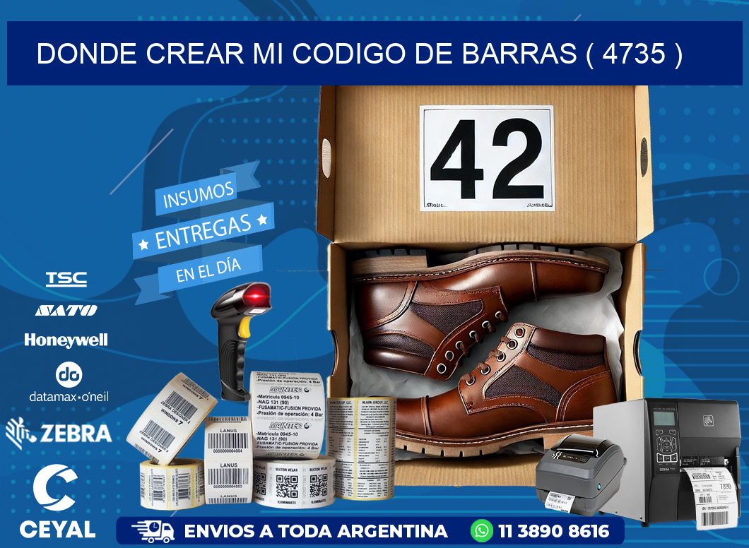 DONDE CREAR MI CODIGO DE BARRAS ( 4735 )