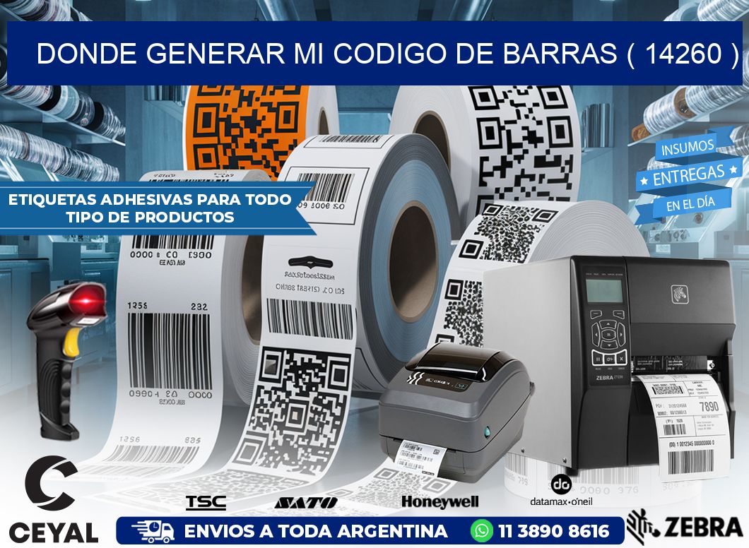 DONDE GENERAR MI CODIGO DE BARRAS ( 14260 )