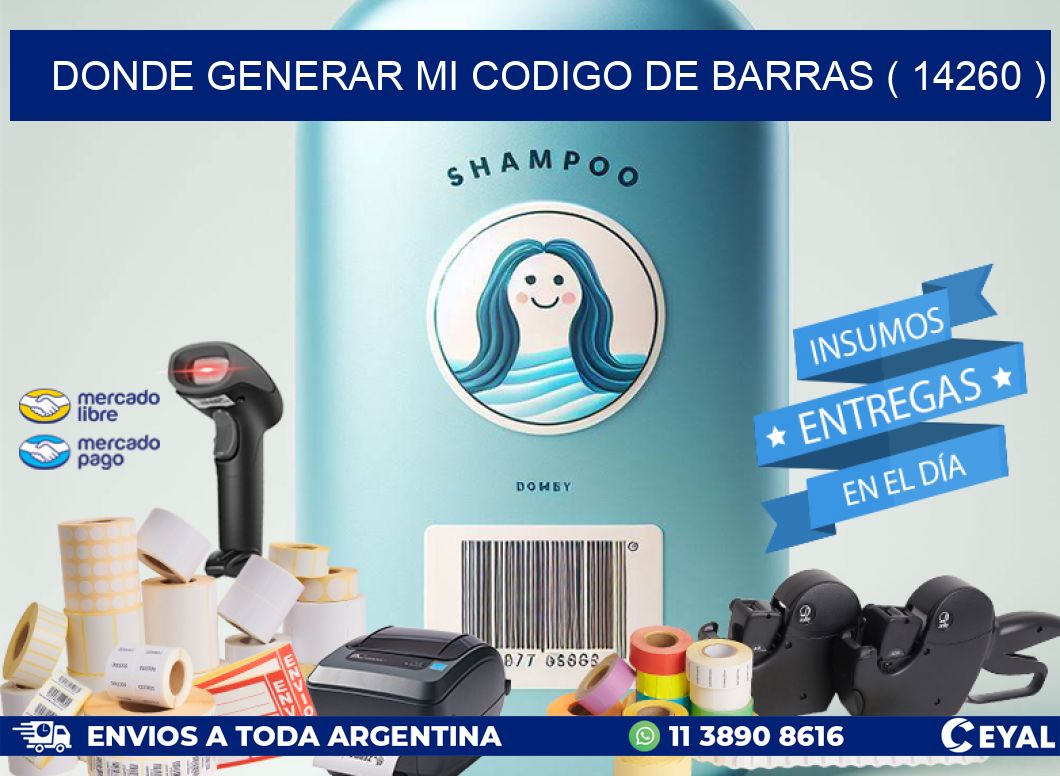 DONDE GENERAR MI CODIGO DE BARRAS ( 14260 )