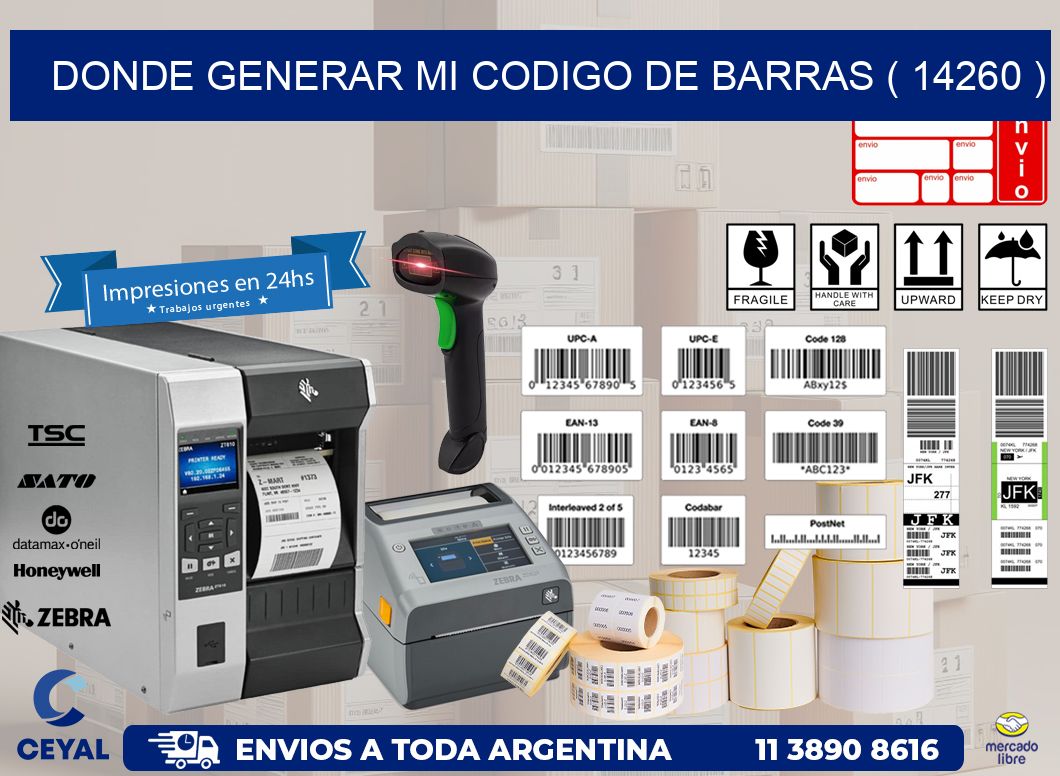 DONDE GENERAR MI CODIGO DE BARRAS ( 14260 )
