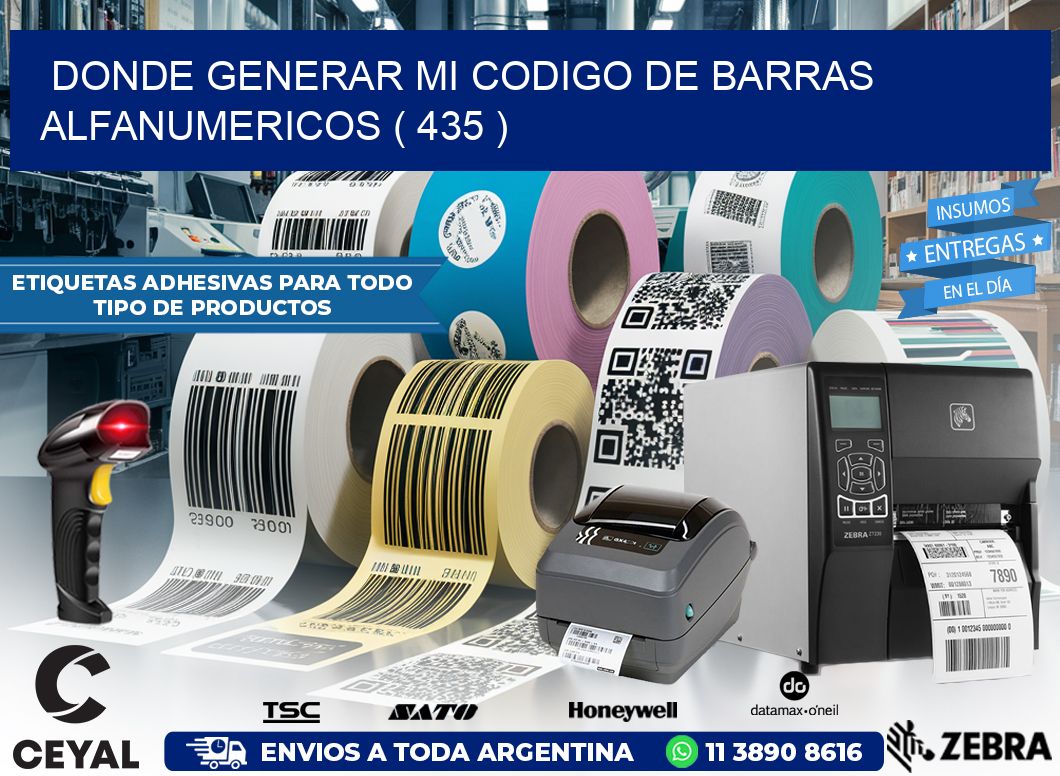 DONDE GENERAR MI CODIGO DE BARRAS ALFANUMERICOS ( 435 )