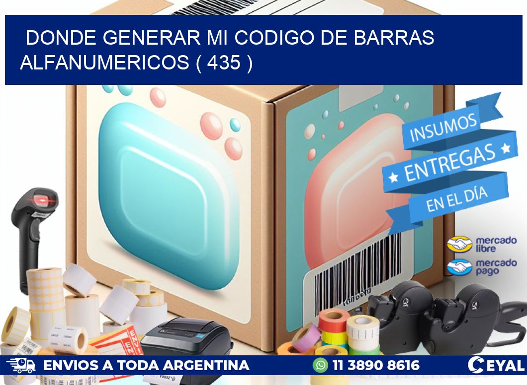 DONDE GENERAR MI CODIGO DE BARRAS ALFANUMERICOS ( 435 )