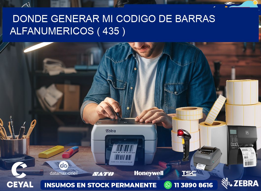 DONDE GENERAR MI CODIGO DE BARRAS ALFANUMERICOS ( 435 )